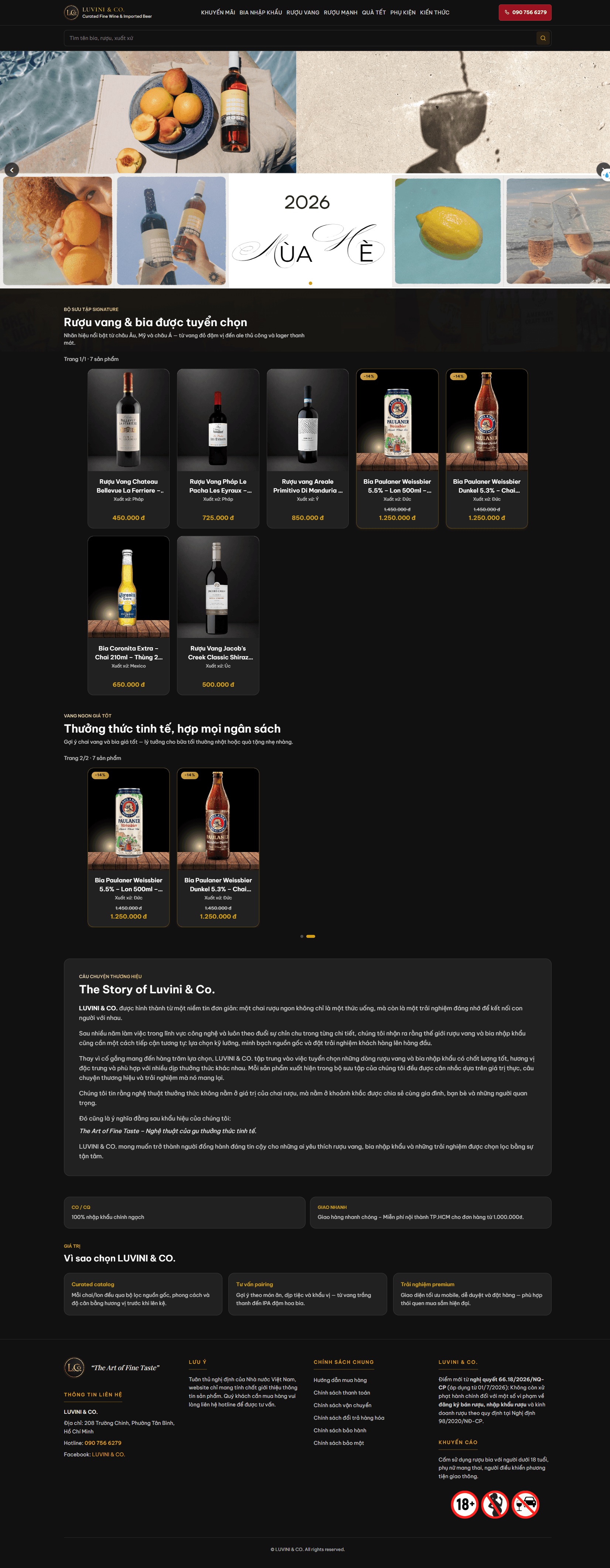 Website Luvini & Co do PML Vietnam thực hiện